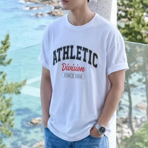 Áo Thun Nam Cổ Tròn In Chữ Athletic Division Since 1986 Size Từ 45-95kg