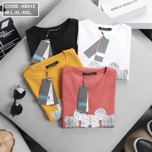 Áo Thun Nam Cotton Cổ Tròn In Hình Gấu