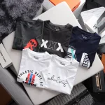 Áo Thun Nam Cổ Tròn Rurumen Màu Đen In Hình Chữ X Big Size