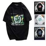 Áo Thun Nam Cổ Tròn Rurumen Màu Đen In Icoin Marshmello Big Size