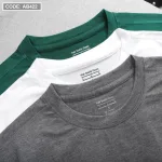 Áo Thun Nam Cổ Tròn Tay Ngắn Màu Trơn Đơn Giản (Có Size 3XL)