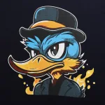 Áo Thun Nam Cổ Tròn Rurumen Màu Xanh Đen In Hình Cool Duck Big Size