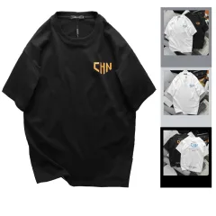 Áo Thun Nam Cổ Tròn Oversize In Chữ CHN Hai Mặt Big Size 110kg