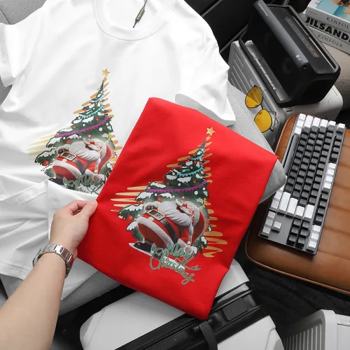 Áo Thun Nam Cổ Tròn Pack Horse In Chữ Merry Christmas (Có Size 3x)