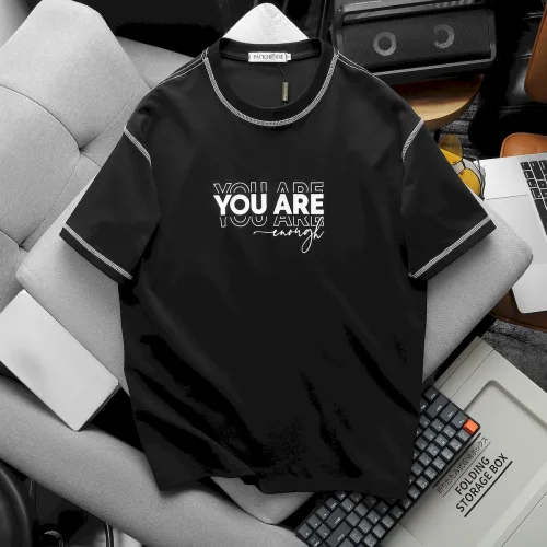 Áo Thun Nam Cổ Tròn Pack Horse In Chữ You Are Enough