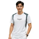 Áo Thun Nam Cổ Tròn Phối Sọc Màu & In Logo Chữ Trước Ngực Có Big Size