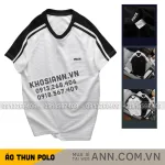 Áo Thun Nam Cổ Tròn Phối Sọc Vai Áo Và Thêu Chữ Pack Trước Ngực Có Big Size