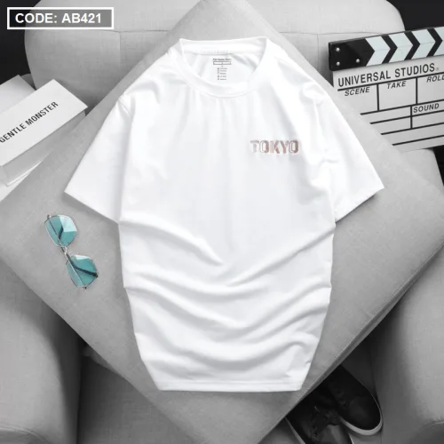Áo Thun Nam Cổ Tròn Rayman Thêu Chữ Tokyo (Có Size 3XL)