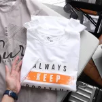 Áo Thun Nam Cổ Tròn Rurumen Màu Trắng Always Keep Big Size