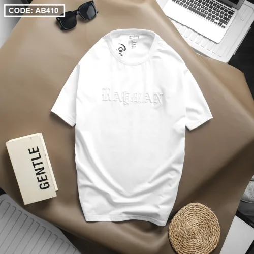 Áo Thun Nam Cổ Tròn Cotton Thêu Chữ Nổi Cao Cấp
