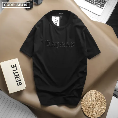 Áo Thun Nam Cổ Tròn Cotton Thêu Chữ Nổi Cao Cấp
