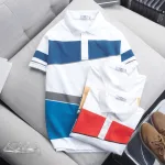 Áo Thun Polo Nam Cá Sấu Poly Phối Kẻ Sọc Màu (Có Size 3XL)