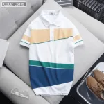 Áo Thun Polo Nam Cá Sấu Poly Phối Kẻ Sọc Màu (Có Size 3XL)