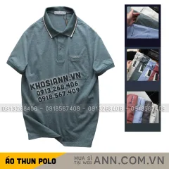 Áo Thun Nam Polo - Áo Thun Cổ Bẻ Nam Phối Sọc Ở Cổ Có Túi Trước Ngực Được Thêu Logo Chữ Paclehorse Sang Trọng Có Big Size