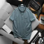 Áo Thun Nam Polo - Áo Thun Cổ Bẻ Nam Phối Sọc Ở Cổ Có Túi Trước Ngực Được Thêu Logo Chữ Paclehorse Sang Trọng Có Big Size
