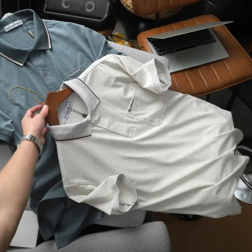 Áo Thun Nam Polo - Áo Thun Cổ Bẻ Nam Phối Sọc Ở Cổ Có Túi Trước Ngực Được Thêu Logo Chữ Paclehorse Sang Trọng Có Big Size