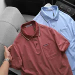 Áo Thun Nam Polo - Áo Thun Cổ Bẻ Nam Phối Sọc Ở Cổ Có Túi Trước Ngực Được Thêu Logo Chữ Paclehorse Sang Trọng Có Big Size