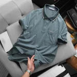 Áo Thun Nam Polo - Áo Thun Cổ Bẻ Nam Phối Sọc Ở Cổ Có Túi Trước Ngực Được Thêu Logo Chữ Paclehorse Sang Trọng Có Big Size