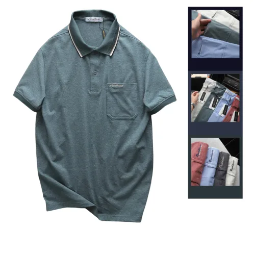 Áo Thun Nam Polo - Áo Thun Cổ Bẻ Nam Phối Sọc Ở Cổ Có Túi Trước Ngực Được Thêu Logo Chữ Paclehorse Sang Trọng Có Big Size