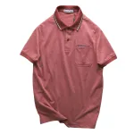 Áo Thun Nam Polo - Áo Thun Cổ Bẻ Nam Phối Sọc Ở Cổ Có Túi Trước Ngực Được Thêu Logo Chữ Paclehorse Sang Trọng Có Big Size