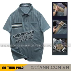 Áo Thun Nam Polo - Áo Thun Cổ Bẻ Nam Phối Sọc Có Túi Trước Ngực Sang Trọng Có Big Size