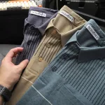 Áo Thun Nam Polo - Áo Thun Cổ Bẻ Nam Phối Sọc Có Túi Trước Ngực Sang Trọng Có Big Size