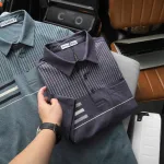 Áo Thun Nam Polo - Áo Thun Cổ Bẻ Nam Phối Sọc Có Túi Trước Ngực Sang Trọng Có Big Size
