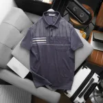 Áo Thun Nam Polo - Áo Thun Cổ Bẻ Nam Phối Sọc Có Túi Trước Ngực Sang Trọng Có Big Size