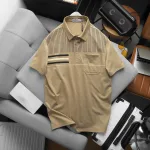 Áo Thun Nam Polo - Áo Thun Cổ Bẻ Nam Phối Sọc Có Túi Trước Ngực Sang Trọng Có Big Size
