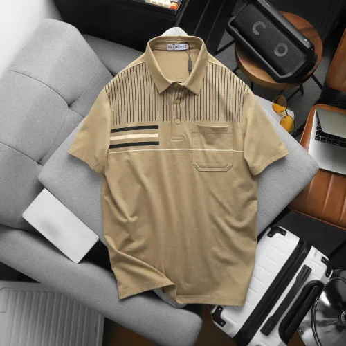 Áo Thun Nam Polo - Áo Thun Cổ Bẻ Nam Phối Sọc Có Túi Trước Ngực Sang Trọng Có Big Size