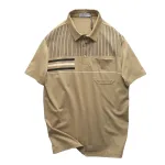Áo Thun Nam Polo - Áo Thun Cổ Bẻ Nam Phối Sọc Có Túi Trước Ngực Sang Trọng Có Big Size