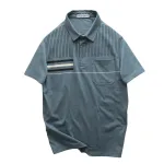 Áo Thun Nam Polo - Áo Thun Cổ Bẻ Nam Phối Sọc Có Túi Trước Ngực Sang Trọng Có Big Size