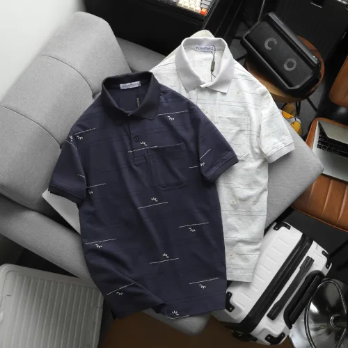 Áo Thun Nam Polo - Áo Thun Cổ Bẻ Nam Phối Sọc Hoa Túi Trước Ngực Sang Trọng Có Big Size