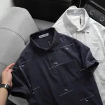 Áo Thun Nam Polo - Áo Thun Cổ Bẻ Nam Phối Sọc Hoa Túi Trước Ngực Sang Trọng Có Big Size