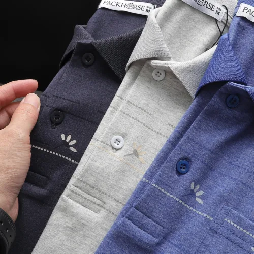 Áo Thun Nam Polo - Áo Thun Cổ Bẻ Nam Phối Sọc Hoa Túi Trước Ngực Sang Trọng Có Big Size