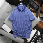 Áo Thun Nam Polo - Áo Thun Cổ Bẻ Nam Phối Sọc Hoa Túi Trước Ngực Sang Trọng Có Big Size