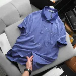 Áo Thun Nam Polo - Áo Thun Cổ Bẻ Nam Phối Sọc Hoa Túi Trước Ngực Sang Trọng Có Big Size