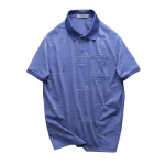 Áo Thun Nam Polo - Áo Thun Cổ Bẻ Nam Phối Sọc Hoa Túi Trước Ngực Sang Trọng Có Big Size