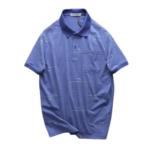 Áo Thun Nam Polo - Áo Thun Cổ Bẻ Nam Phối Sọc Hoa Túi Trước Ngực Sang Trọng Có Big Size