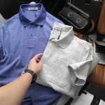 Áo Thun Nam Polo - Áo Thun Cổ Bẻ Nam Phối Sọc Hoa Túi Trước Ngực Sang Trọng Có Big Size