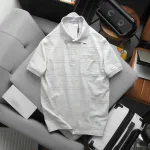 Áo Thun Nam Polo - Áo Thun Cổ Bẻ Nam Phối Sọc Hoa Túi Trước Ngực Sang Trọng Có Big Size