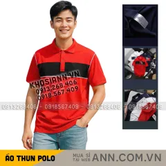 Áo Thun Nam Polo Cổ Bẻ SRB Phối Sọc Màu Trước Ngực (Có size 3x)