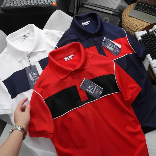 Áo Thun Nam Polo Cổ Bẻ SRB Phối Sọc Màu Trước Ngực (Có size 3x)