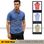 Áo Thun Nam Polo Cổ Bẻ Thêu Chữ A Phối Có Túi Thun Cotton