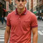 Áo Thun Nam Polo Cổ Bẻ Thêu Chữ A Phối Có Túi Thun Cotton