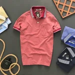 Áo Thun Nam Polo Cổ Bẻ Thêu Chữ A Phối Có Túi Thun Cotton