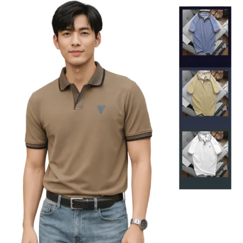 Áo Thun Nam Polo Cổ Bẻ Thêu Logo Hình Tam Giác (Có size 3x)