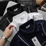 Áo Thun Nam Polo Cổ Bẻ Thêu Logo SRB Sọc Chữ (Có size 3x)