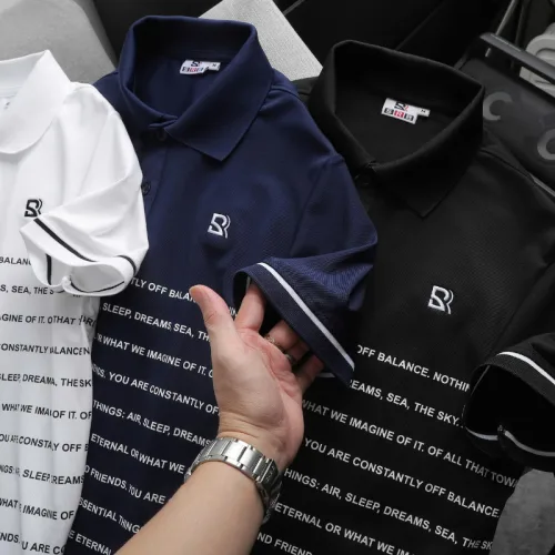 Áo Thun Nam Polo Cổ Bẻ Thêu Logo SRB Sọc Chữ (Có size 3x)