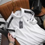 Áo Thun Nam Polo Cổ Bẻ Thêu SRB Tay Phối Sọc Cá Tính (Có size 3x)